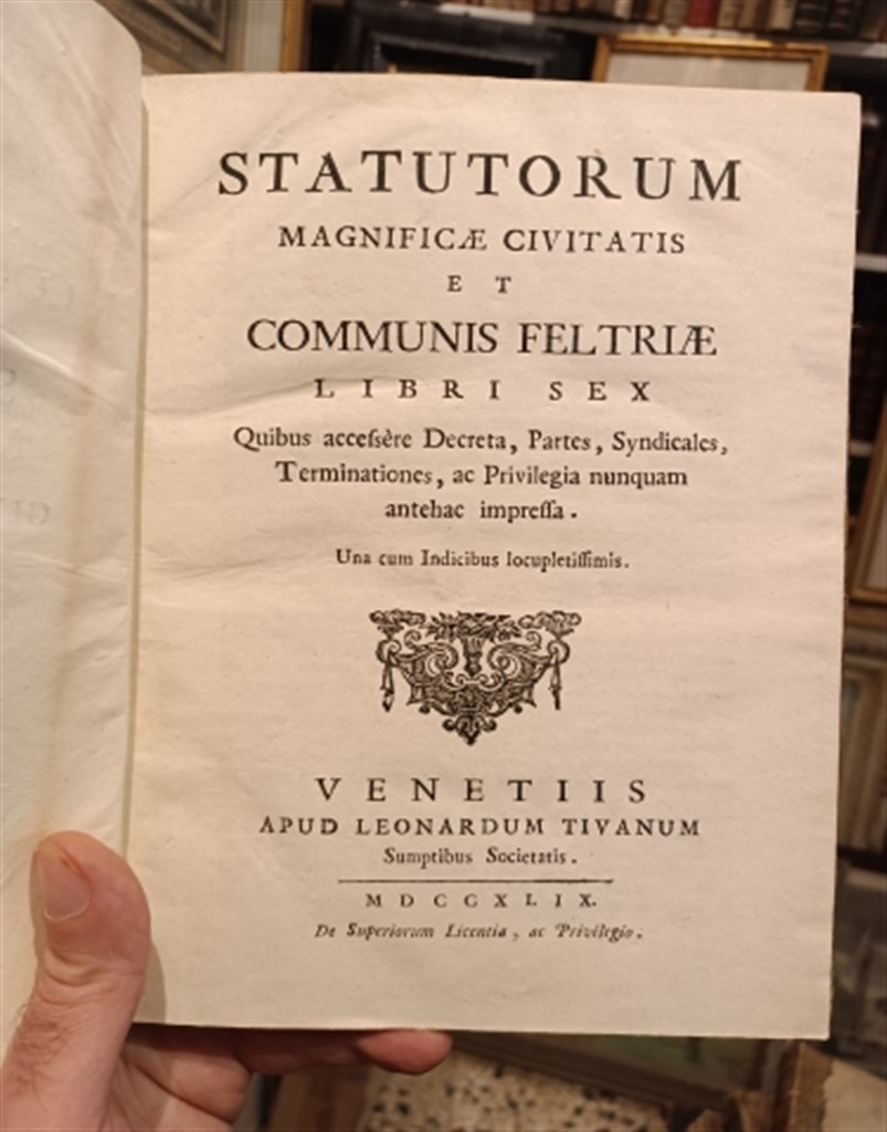 Vari Autori Statuti città di Feltre 1749