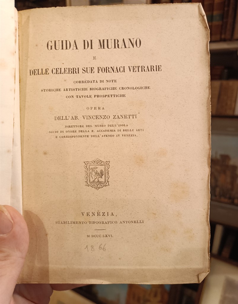 Vincenzo Zanetti Guida di Murano e sue fornaci 1866