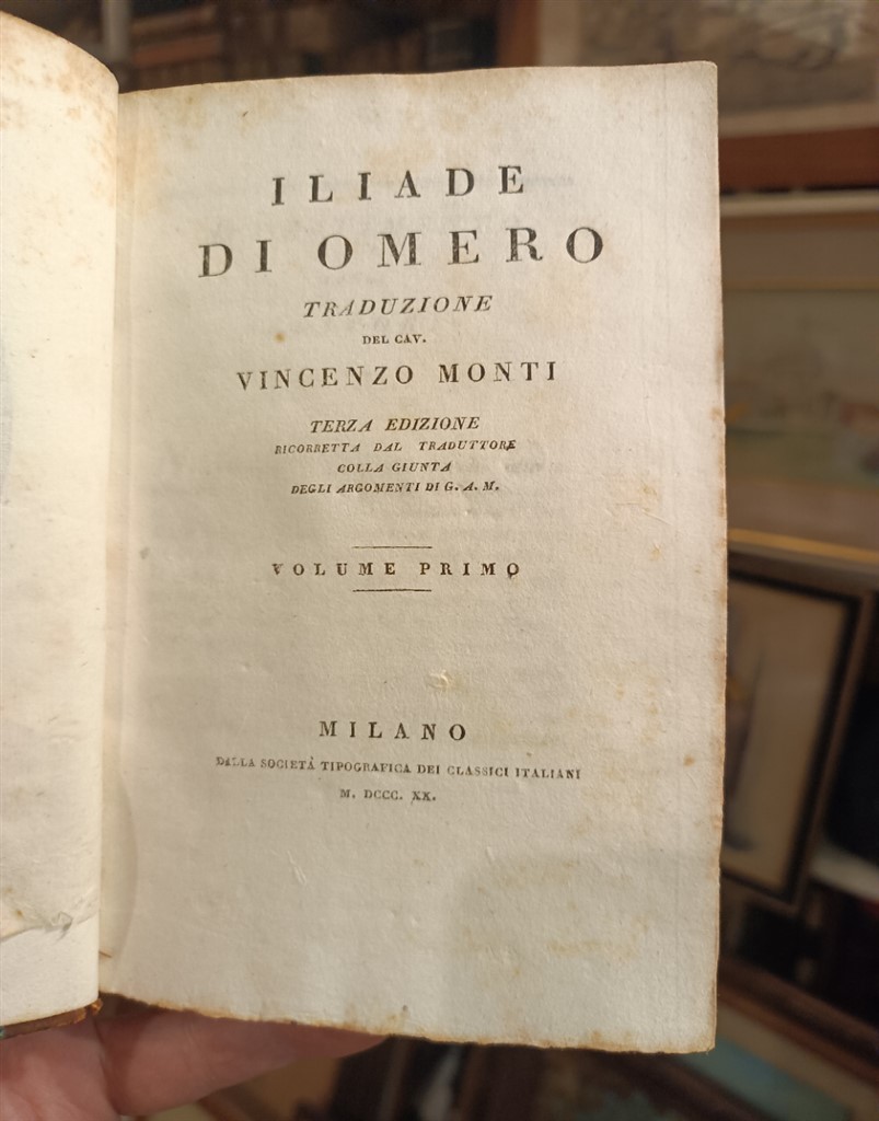 Omero Iliade Vincenzo Monti 1820