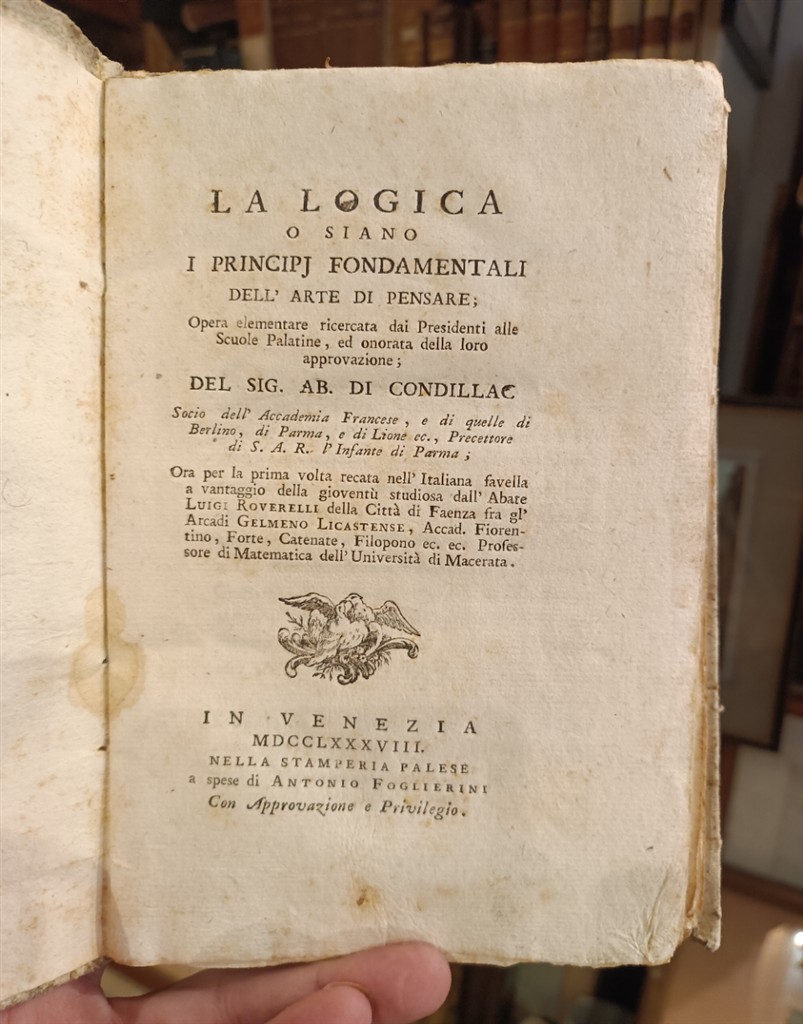 Étienne Bonnot de Condillac: La Logica 1788