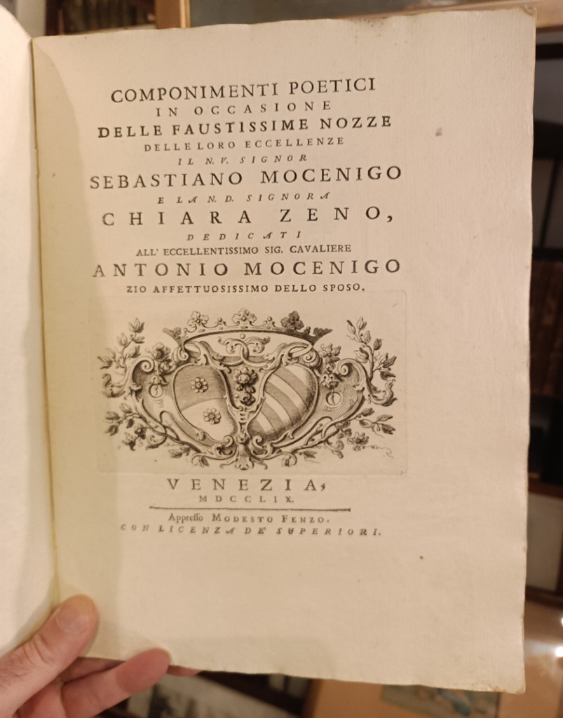 Componimenti per nozze Sebastiano Mocenigo e Chiara Zeno 1759