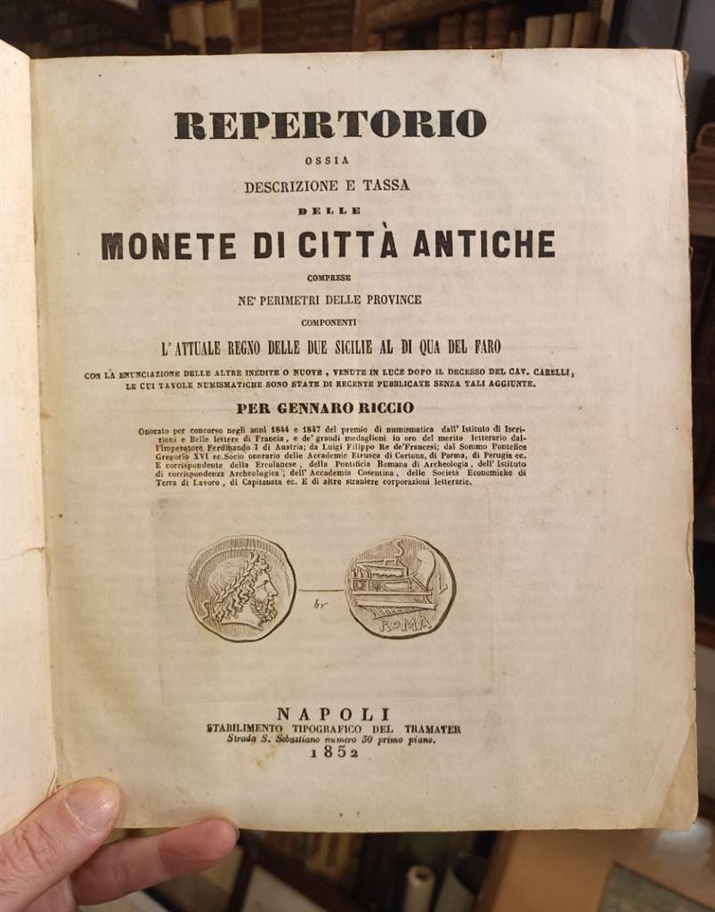 Gennaro Riccio Repertorio Monete 1852